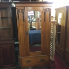 Edwardian Satin Walnut Wardrobe - £285